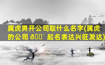 属虎男开公司取什么名字(属虎的公司 🐴 起名表达兴旺发达)